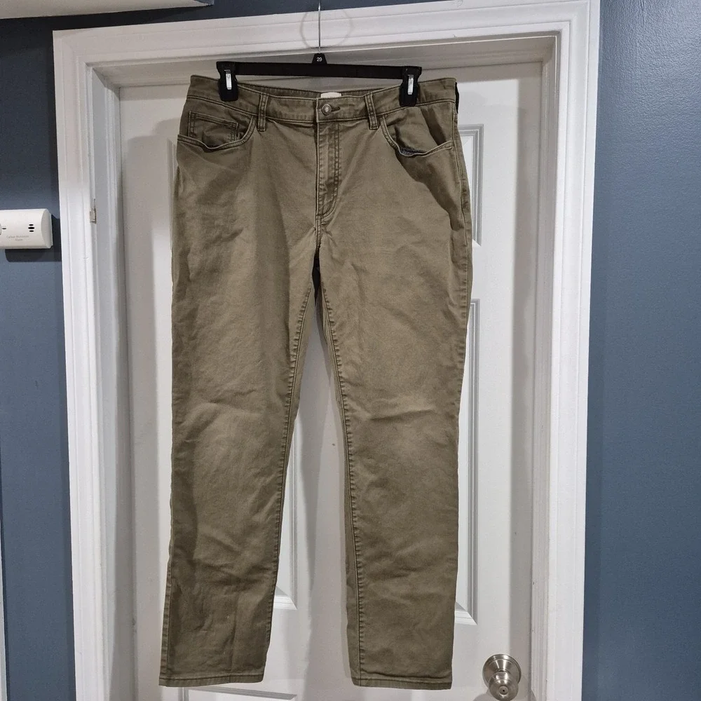 Flint & Tinder Pants Mens 36x32 Green Slim Fit 365 Five Pocket Stretch Huckberry